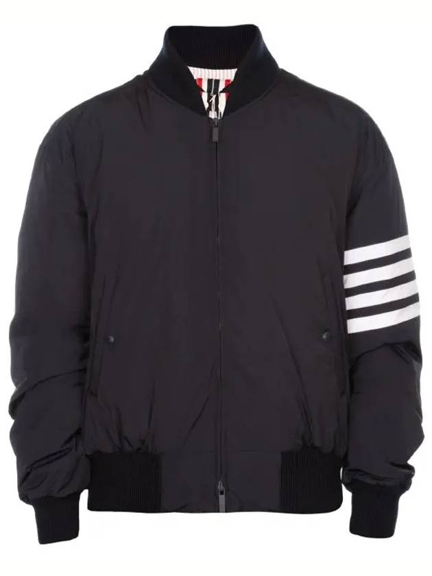 Poly Twill 4-Bar Oversized Knit Down Bomber Jacket Navy - THOM BROWNE - BALAAN 2