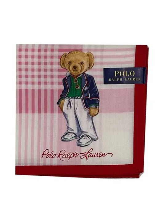 Polo printing bear check pattern handkerchief pink polo 3 - RALPH LAUREN - BALAAN 1