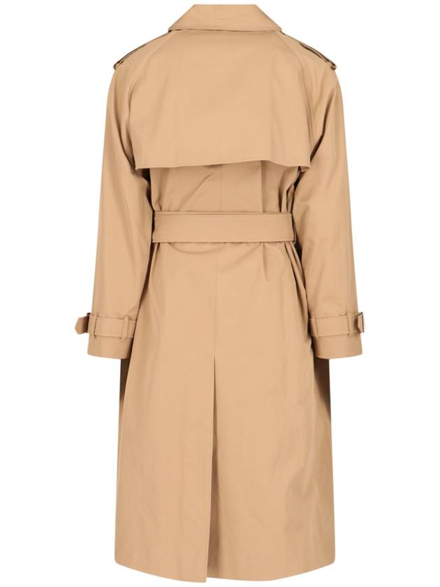 Double Breasted Long Gabardine Trench Coat Teddy - BURBERRY - BALAAN 3