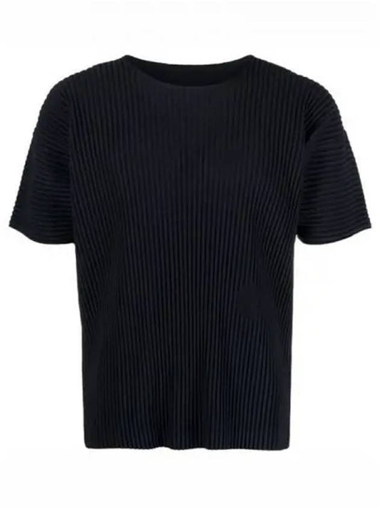 Crew Neck Classic Short Sleeve T-Shirt Black - ISSEY MIYAKE - BALAAN 2