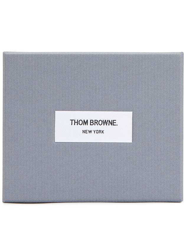 RWB Stripe Pebble Leather Tri-fold Half Wallet Black - THOM BROWNE - BALAAN 10