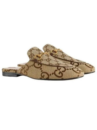 Princetown Jumbo GG Slipper Camel Ebony - GUCCI - BALAAN 2