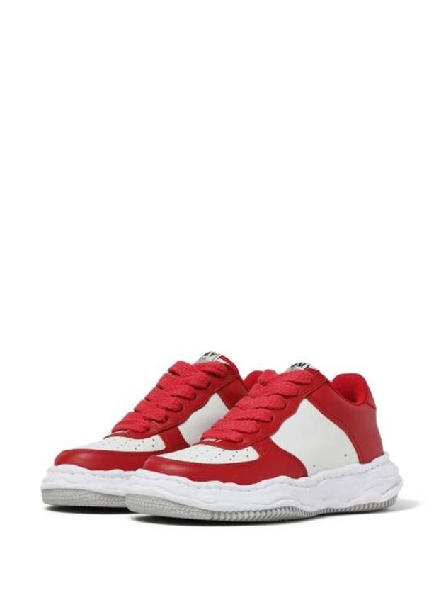 Wayne OG Sole Leather Low Top Sneakers Red White - MAISON MIHARA YASUHIRO - BALAAN 4