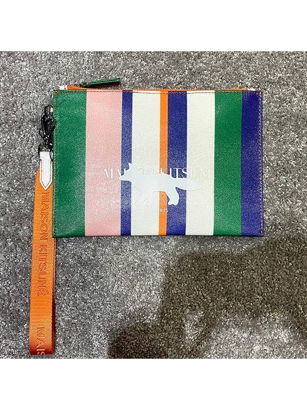 Profile Fox Stripe Canvas Strap Clutch Bag - MAISON KITSUNE - BALAAN 3