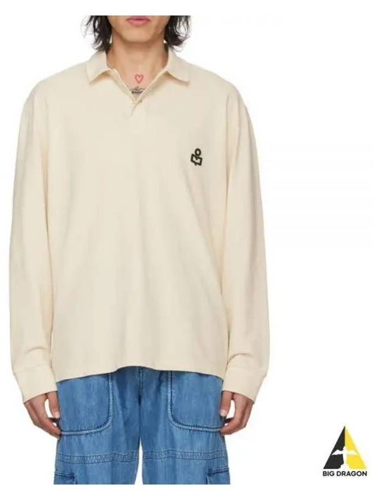 Anafikolo Embroidery Logo Long Sleeve Polo Shirt Ivory - ISABEL MARANT - BALAAN 1