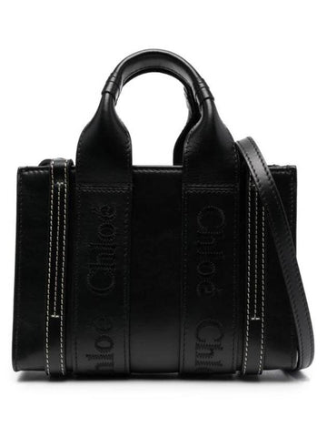 Woody Leather Mini Tote Bag Black - CHLOE - BALAAN 1