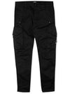 Stretch Satin Cargo Straight Pants Black - CP COMPANY - BALAAN 2