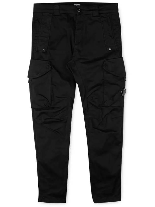 Stretch Satin Cargo Straight Pants Black - CP COMPANY - BALAAN 4