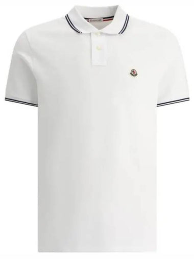 8A00006 84556 001 Chest patch neckline polo t shirt white men s TJ 270451 - MONCLER - BALAAN 1