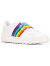 Women's Rainbow Color Open Low Top Sneakers White - VALENTINO - BALAAN 4