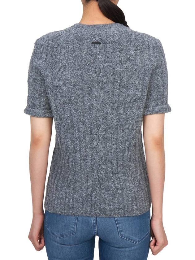 Cable Knit Short Sleeve T-Shirt Grey - JW ANDERSON - BALAAN 6