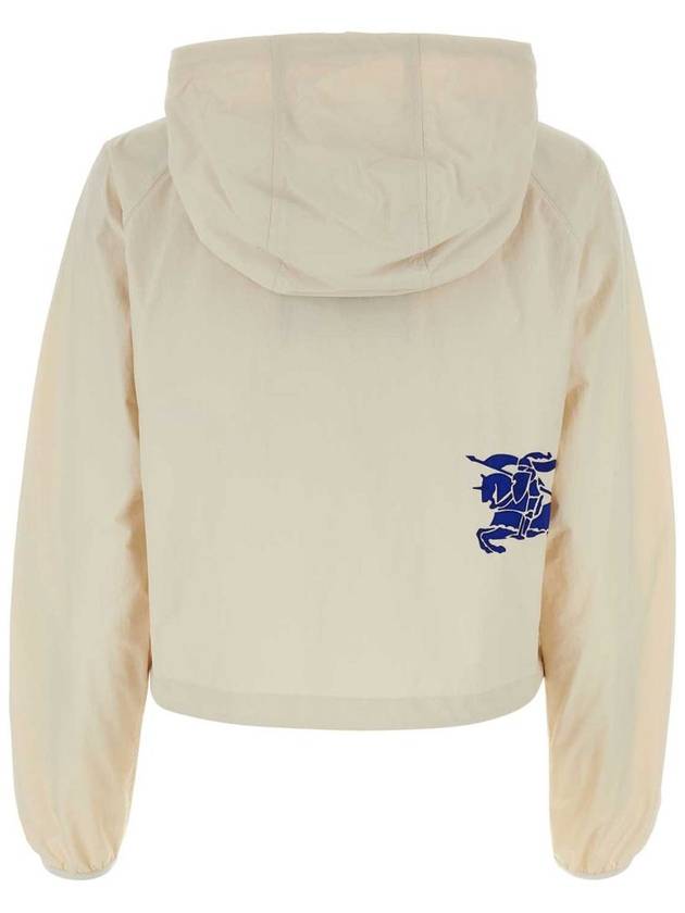 Equestrian Motif Crop Hoodie Zip-up Beige - BURBERRY - BALAAN 3