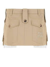 Women's Cargo Pocket Chino Mini A-Line Skirt Beige - MIU MIU - BALAAN 3