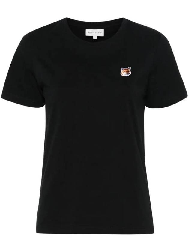 Fox Head Patch Regular Short Sleeve T-Shirt Black - MAISON KITSUNE - BALAAN 1