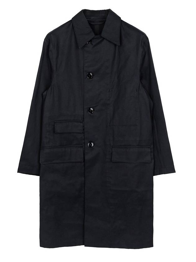 Coated Cotton Trench Coat Navy - LEMAIRE - BALAAN 1