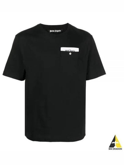 Sartorial Tape Pocket Short Sleeve T-Shirt Black - PALM ANGELS - BALAAN 2