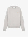 Baby Fox Patch Regular Knit Top Light Grey Melange - MAISON KITSUNE - BALAAN 3