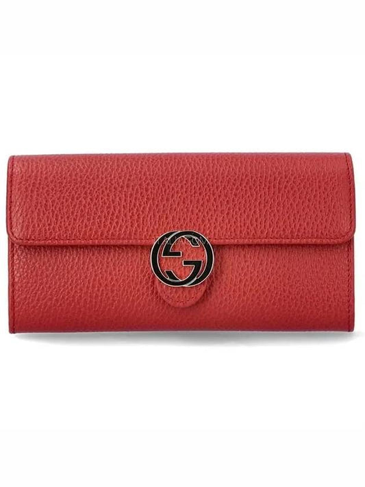 GG Interlocking Long Wallet Red - GUCCI - BALAAN.