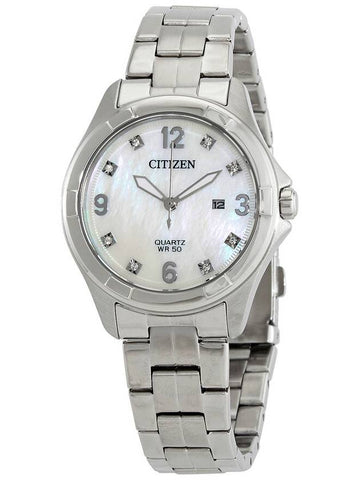 Citizen Quartz Crystal Mother of Pearl Dial Ladies Watch EU6080-58D - CITIZEN - BALAAN 1