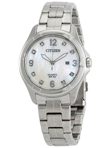 Citizen Quartz Crystal Mother of Pearl Dial Ladies Watch EU6080-58D - CITIZEN - BALAAN 1