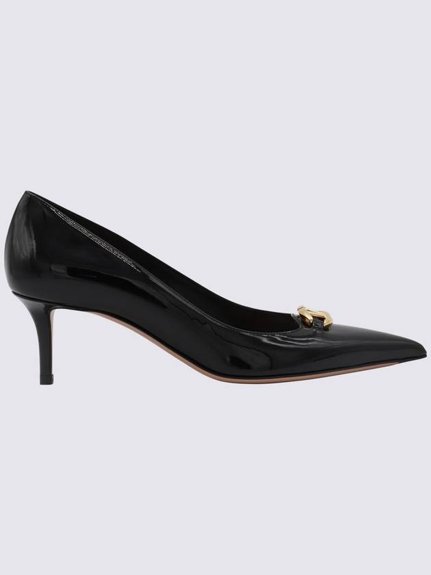 Valentino Garavani Black Leather Pumps - VALENTINO - BALAAN 1