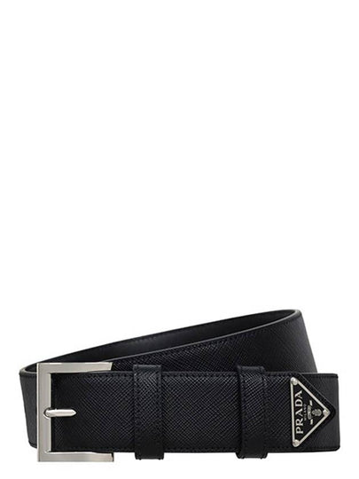 Saffiano Leather Belt Black - PRADA - BALAAN 2