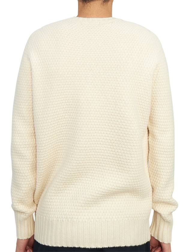 Crew Neck Lambswool Knit Top Ivory - DRUMOHR - BALAAN 5