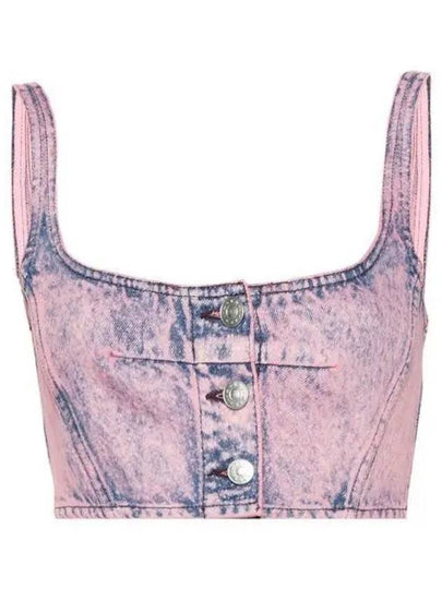 Bleached Denim Cropped Sleeveless Purple - MARNI - BALAAN 2