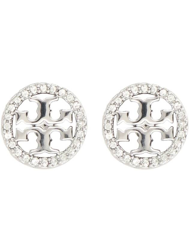 Miller Crystal Stud Earrings Silver - TORY BURCH - BALAAN 3