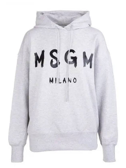 Logo Print Cotton Hoodie Light Grey - MSGM - BALAAN 2