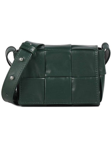 Cassette Small Leather Cross Bag Green - BOTTEGA VENETA - BALAAN 1