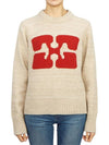 Women's Butterfly Graphic Pullover Knit Top Beige - GANNI - BALAAN 2