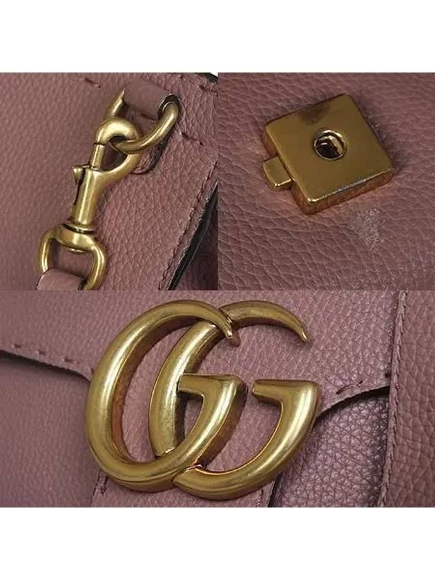 421890 Antique Rose GG Marmont Gold Logo Tote Bag Shoulder Strap 2WAY - GUCCI - BALAAN 4