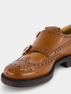 Brogue Leather Monk Strap Brown - MIU MIU - BALAAN 7