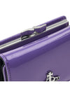 Shiny Patent Small Frame Leather Card Wallet Purple - VIVIENNE WESTWOOD - BALAAN 8