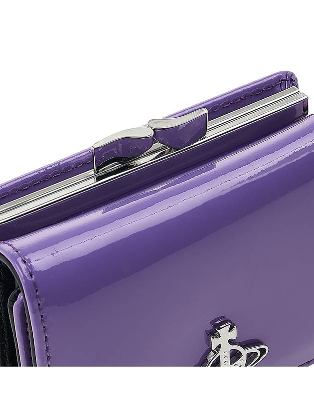 Shiny Patent Small Frame Leather Card Wallet Purple - VIVIENNE WESTWOOD - BALAAN 8