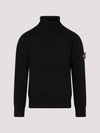 Wappen Patch Loose Fit Cotton Turtleneck Black - STONE ISLAND - BALAAN 2