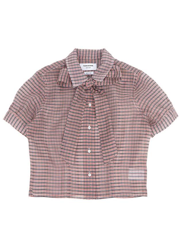 Women's Check Pattern Bow Blouse - THOM BROWNE - BALAAN 2