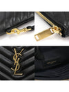 559193 Black Quilted Calfskin Gold Monogram Tablet New Medium Clutch - SAINT LAURENT - BALAAN 7