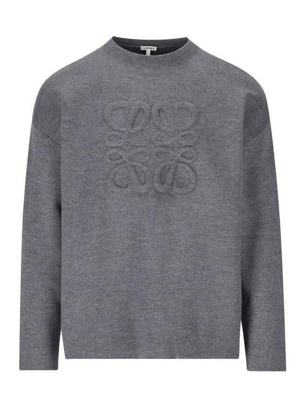 Debossed Anagram Wool Knit Top Grey - LOEWE - BALAAN 1