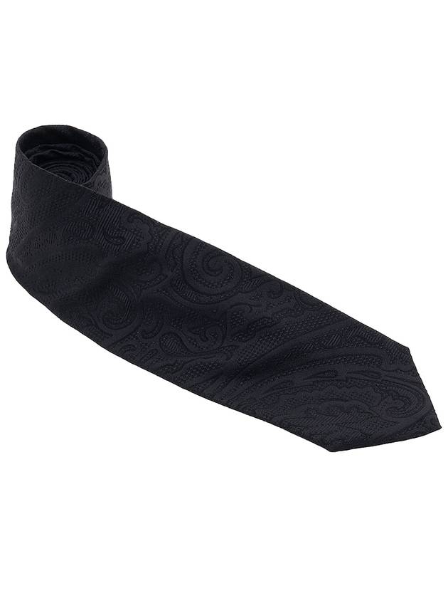 Paisley Logo Silk Tie Black - ETRO - BALAAN 3