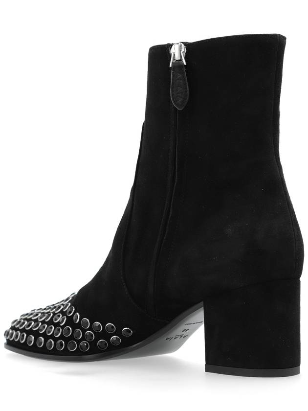 Alaïa Suede Ankle Boots With Studs, Women's, Black - ALAIA - BALAAN 5