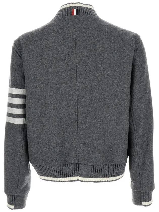 4 Bar Stripe Bomber Jacket Grey - THOM BROWNE - BALAAN 3