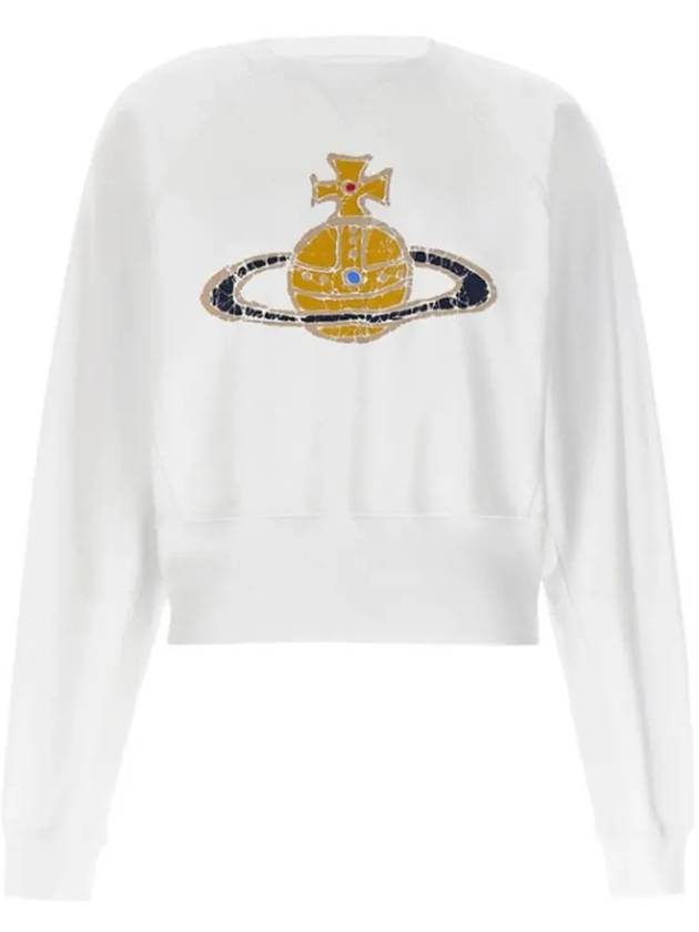 Logo Print Cotton Sweatshirt White - VIVIENNE WESTWOOD - BALAAN 3