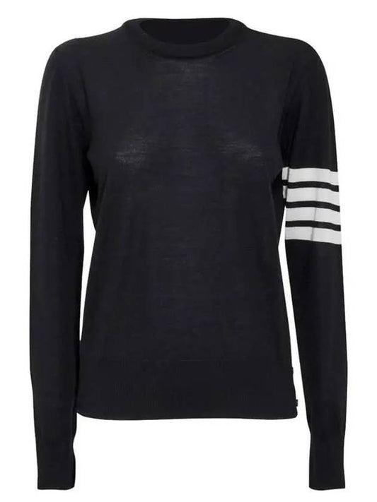 4-Bar Merino Jumper Wool Knit Top Navy - THOM BROWNE - BALAAN 2