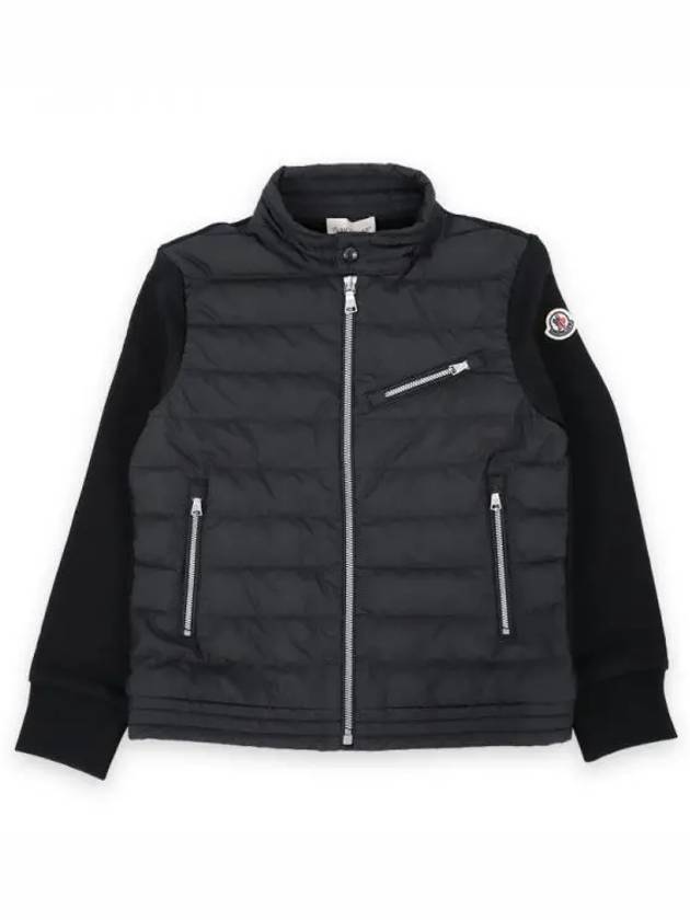 Kids Patch Logo Mix Down Zip Up Jacket Black 8G00011 809DK 999 8 10A 1065501 - MONCLER - BALAAN 1