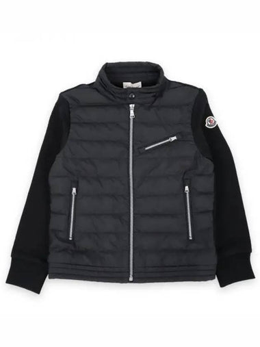 Kids Patch Logo Mix Down Zip Up Jacket Black 8G00011 809DK 999 8 10A 270907 1065501 - MONCLER - BALAAN 1