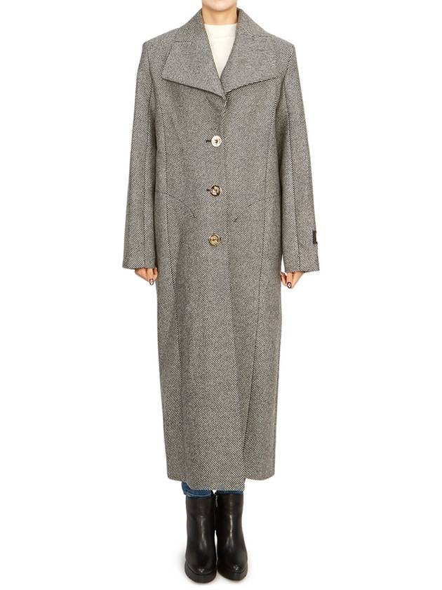 Virgin Wool Single Coat Graphite - PATOU - BALAAN 4