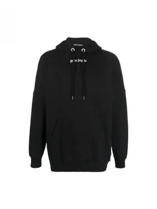 Men's Logo Print Cotton Hoodie Black - PALM ANGELS - BALAAN 2