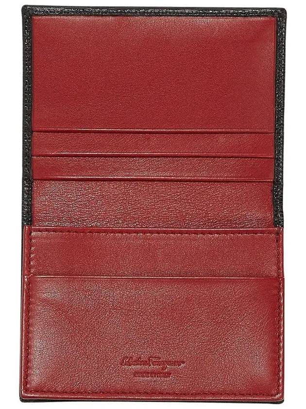 Salvatore Revival Gancini Bicolor Card Wallet Black - SALVATORE FERRAGAMO - BALAAN 5